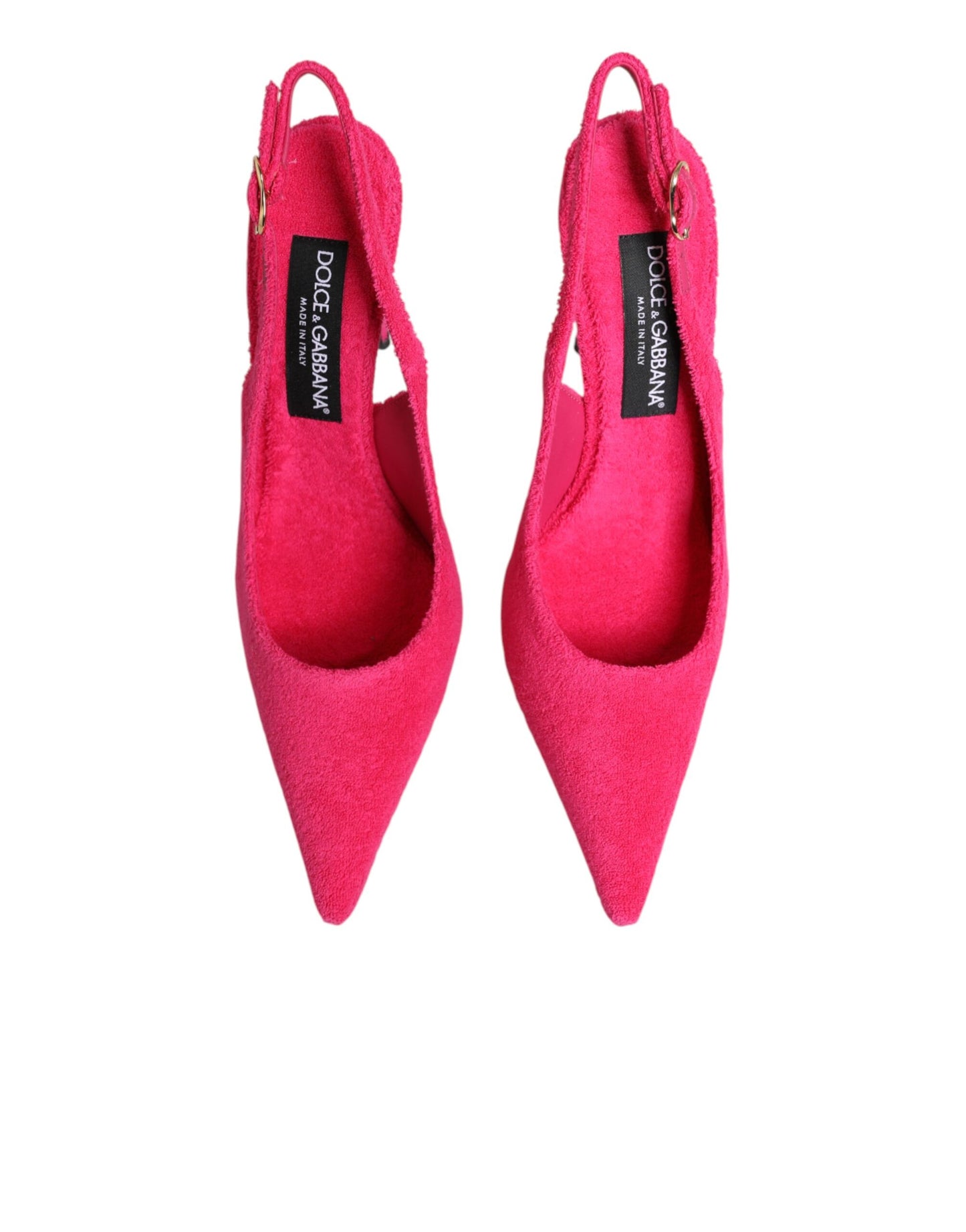 Dolce & Gabbana Pink Suede High Heels Slingback Shoes