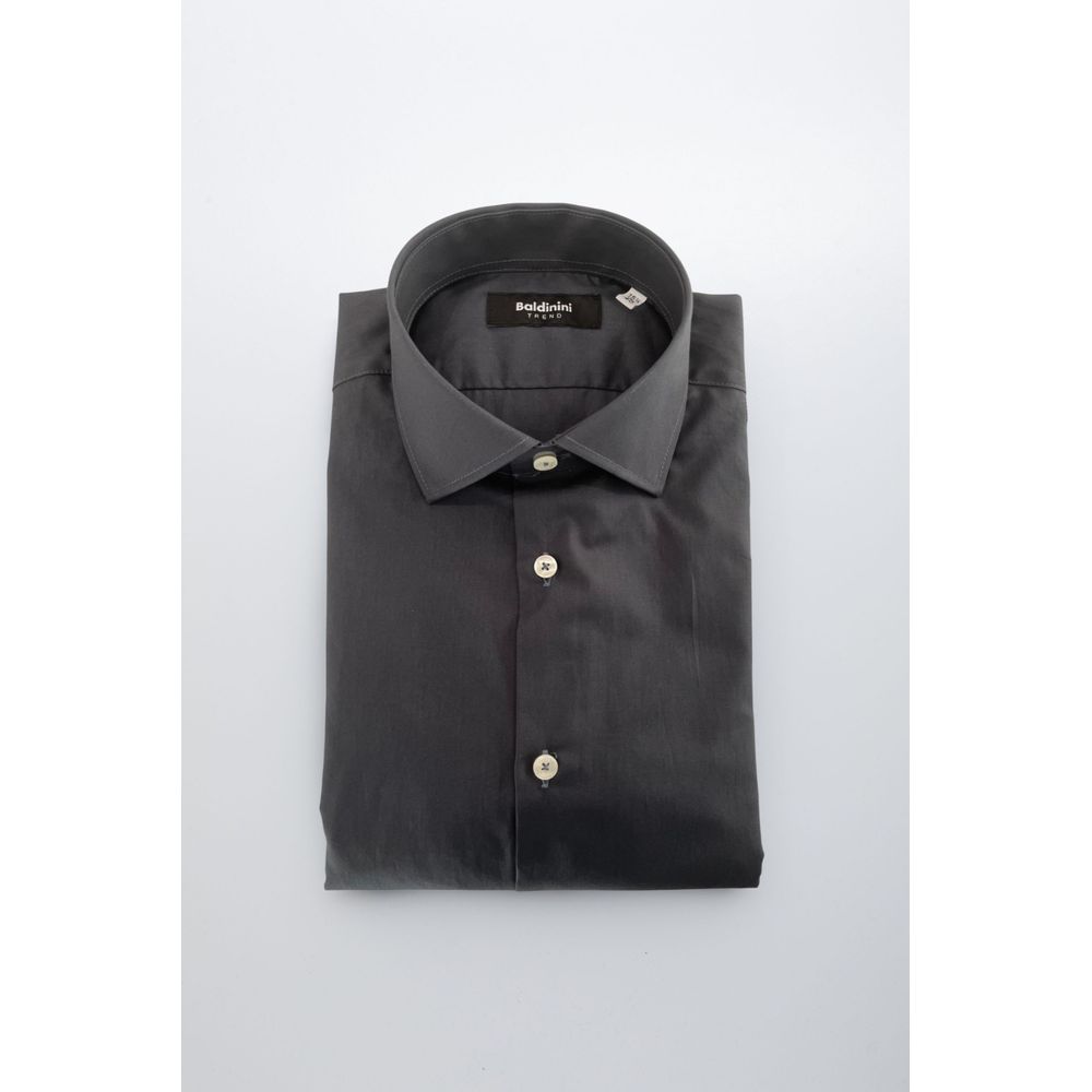 Baldinini Trend Gray Cotton Men Shirt