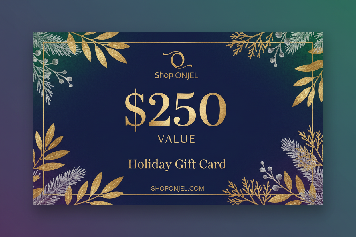 Holiday Gift Card with Shop Onjel $250 shoponjel.com