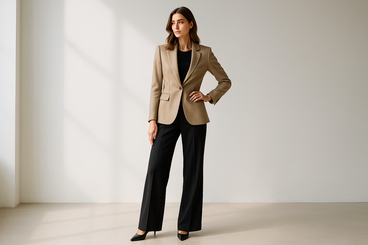 model with women's wear